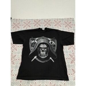 Pro 5 Super Heavy Mens 3XL Black Skull Shield Graphic T-Shirt One Nation Star Wa